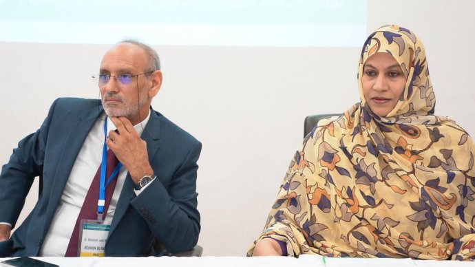 Dr Abdallahi Ould Minnih with the Minister of Health of Mauritania, Her Excellency Madam Naha mint Hamdi O. Mouknass