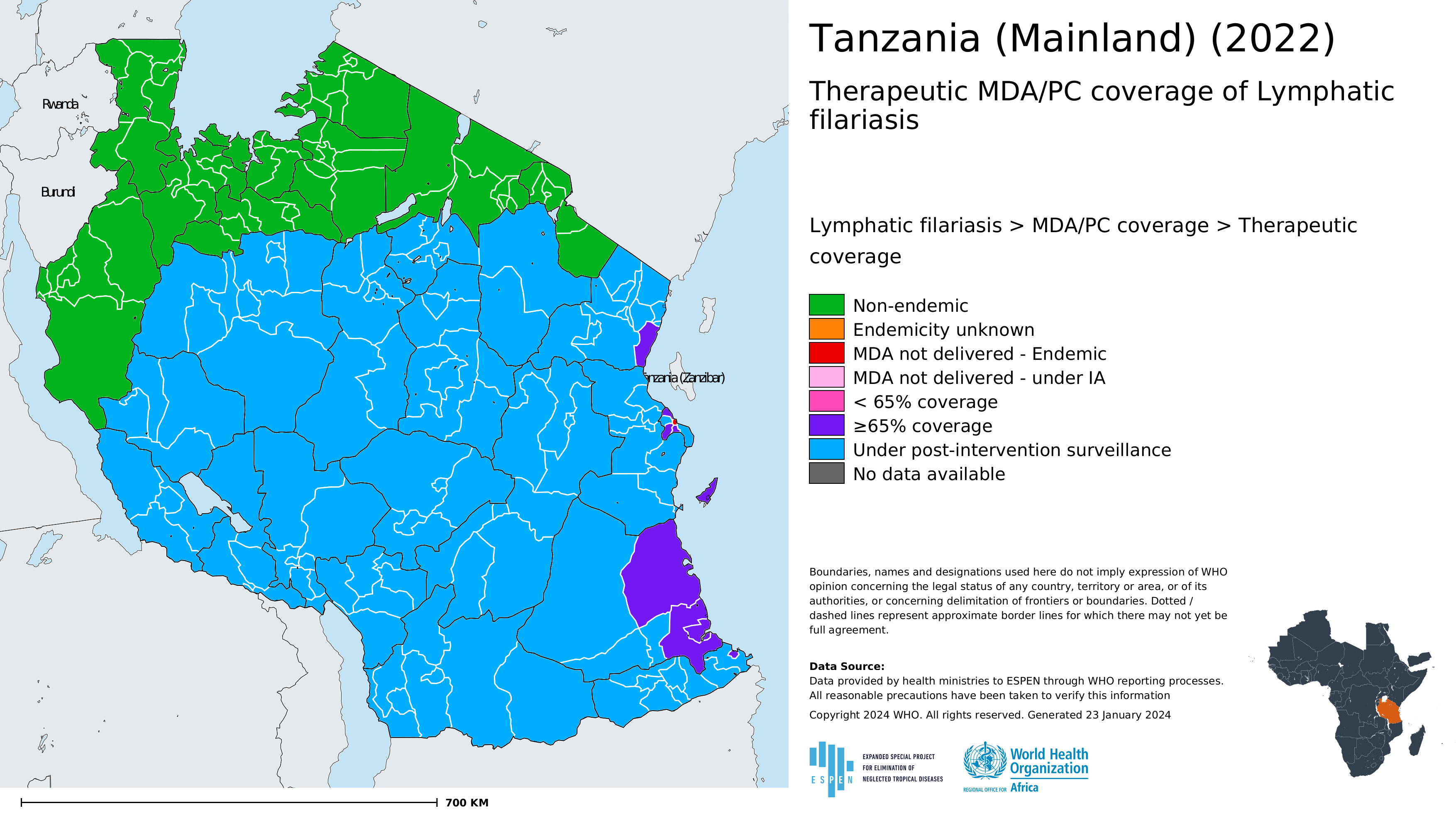 MAP Tanzania (Mainland) Lf Iu Mda Pc Coverage Therapeutic 2022 Landscape 